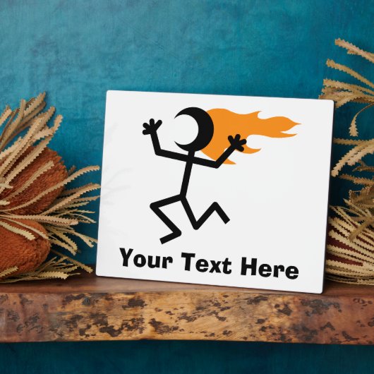 燃えさかる頭のステックマン フォトプラーク (側面)