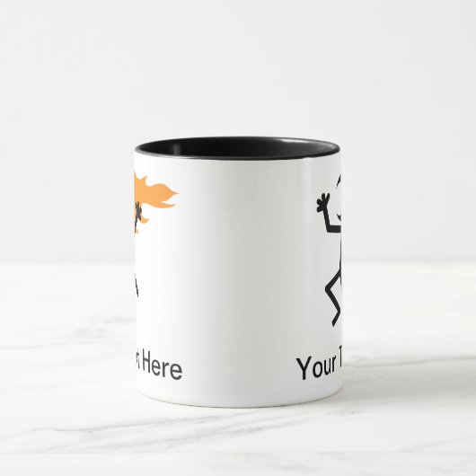 燃えさかる頭のステックマン マグカップ (中央)