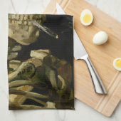 燃えさばき付きスケルトン | ビンセント・ヴァン・ゴッホ キッチンタオル (四つ折り)