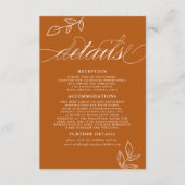 燃えたオミニマルレンジリーフQRコードの結婚詳細 エンクロージャーカード (正面)