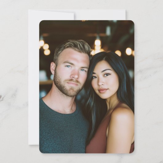 燃えたオモダンレはっきりしたンジ結婚写真 セーブザデート (裏面)