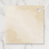 燃えたオレンジとネイビーブルーのフローラ結婚 フェイバータグ (裏面)