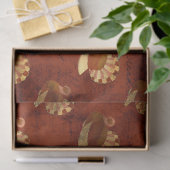 燃えたオレンジのデコパージュの秋の七面鳥 薄葉紙 (ギフト)