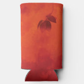 燃えたオレンジの柿の葉の秋 スリム缶クーラー (裏面)