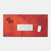 燃えたオレンジの柿の葉の秋 デスクマット (キーボード&マウス)