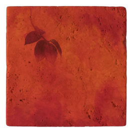 燃えたオレンジの柿の葉の秋 トリベット