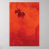 燃えたオレンジの柿の葉の秋 ポスター (正面)