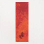 燃えたオレンジの柿の葉の秋 ヨガマット (正面)