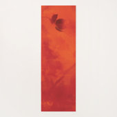 燃えたオレンジの柿の葉の秋 ヨガマット (裏面)
