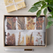 燃えたオレンジの秋の秋野生の花のデコページ 薄葉紙 (ギフト)