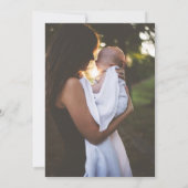 燃えたオレンジアーガイル色のベビー写真 案内状 (裏面)