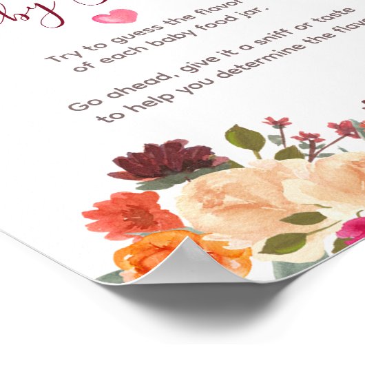 燃えたオレンジカボチャフローラベビー食品を推測 ポスター (角)