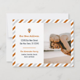 燃えたオレンジ我々は移動ストライプの写真を移動