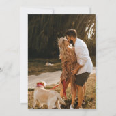 燃えたオレンジ色のアーチドライフローラ日付カードを保存 招待状 (裏面)