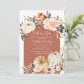 燃えたオレンジ色のカボチャが恋に落ちる招待状 招待状 (スタンド正面)