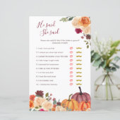 燃えたオレンジ色のカボチャ彼は彼女はゲームカードと言った (スタンド正面)