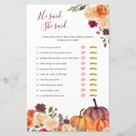 燃えたオレンジ色のカボチャ彼は彼女はゲームカードと言った