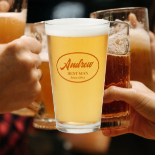 燃えたオレンジ色のスタイル結婚化された名前の花婿介添人 タンブラーグラス