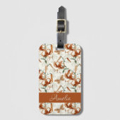 燃えたオレンジ色のタイガーリリー ラゲッジタグ (正面縦)