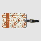 燃えたオレンジ色のタイガーリリー ラゲッジタグ (正面横)