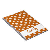 燃えたオレンジ色のチアリーダーpom pomパターン ノートブック (右側)