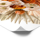 燃えたオレンジ色のバーガンディ結婚テラコッタのタイムライン ポスター (角)