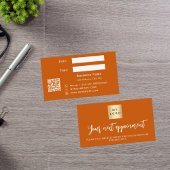 燃えたオレンジ色のビジネスロゴアポイントメントカード 割引カード