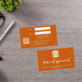燃えたオレンジ色のビジネスロゴアポイントメントカード 割引カード