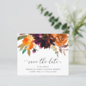 燃えたオレンジ色のブルゴーニュ予算結婚式の日付を保存 (スタンド正面)