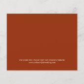 燃えたオレンジ色のブルゴーニュ予算結婚式の日付を保存 (裏面)