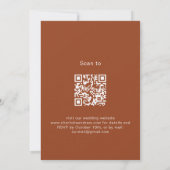燃えたオレンジ色のユーカリQRコード高級結婚ズ 招待状 (裏面)