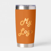 燃えたオレンジ色のロゴビジネス企業の 保温保冷タンブラー (背面)