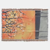 燃えたオレンジ色の抽象芸術風景 スローブランケット (正面)