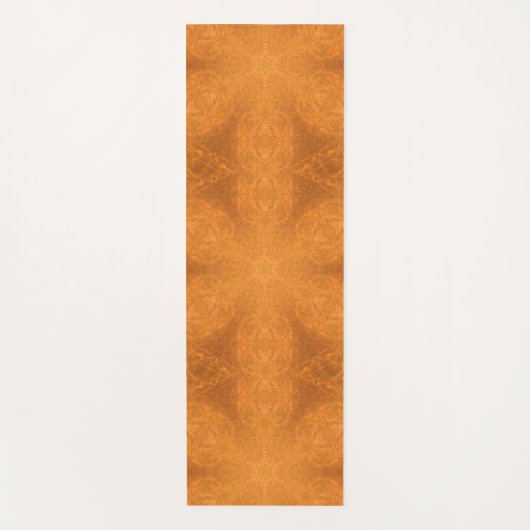 燃えたオレンジ色の星の万華鏡のように千変万化するパターン ヨガマット (正面)