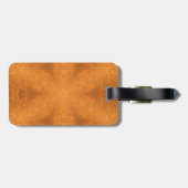 燃えたオレンジ色の星の万華鏡のように千変万化するパターン ラゲッジタグ (裏面横)