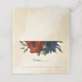 燃えたオレンジ色の海軍の花の植物性結婚の プレイスカード (外部開封)