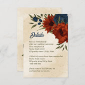燃えたオレンジ色の海軍結婚の花 エンクロージャーカード (正面/裏面)