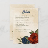 燃えたオレンジ色の海軍結婚の花 エンクロージャーカード (正面/裏面)