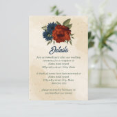 燃えたオレンジ色の海軍結婚の花 エンクロージャーカード (スタンド正面)