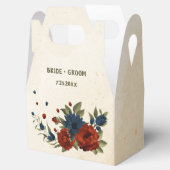 燃えたオレンジ色の海軍結婚の花 フェイバーボックス (オープン)