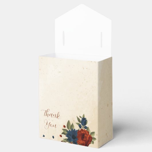 燃えたオレンジ色の海軍結婚の花 フェイバーボックス (オープン)