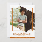 燃えたオレンジ色の神経質な抽象芸術破れた写真卒業 招待状 (正面)