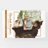 燃えたオレンジ色の神経質な抽象芸術破れた写真卒業 横断幕 (横)