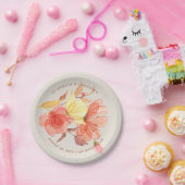 燃えたオレンジ色の秋水の色のフローラ結婚式 ペーパープレート (パーティー)