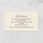 燃えたオレンジ色の秋結婚フローラの詳細QRコード エンクロージャーカード (裏面)