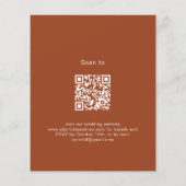 燃えたオレンジ色の葉QR予算結婚式招待状 (裏面)
