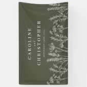 燃えたオレンジ色の野結婚花の旗 横断幕 (縦)