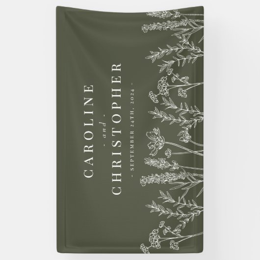 燃えたオレンジ色の野結婚花の旗 横断幕 (縦)