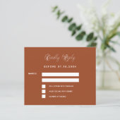 燃えたオレンジ色の銀杏結婚予算の応答RSVP (スタンド正面)