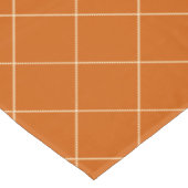 燃えたオレンジ、ニュートラル、格子模様の綿 テーブルクロス (アングル)